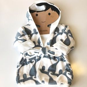 Blue Elephant Organic Cotton Hooded Robe 0-9mo